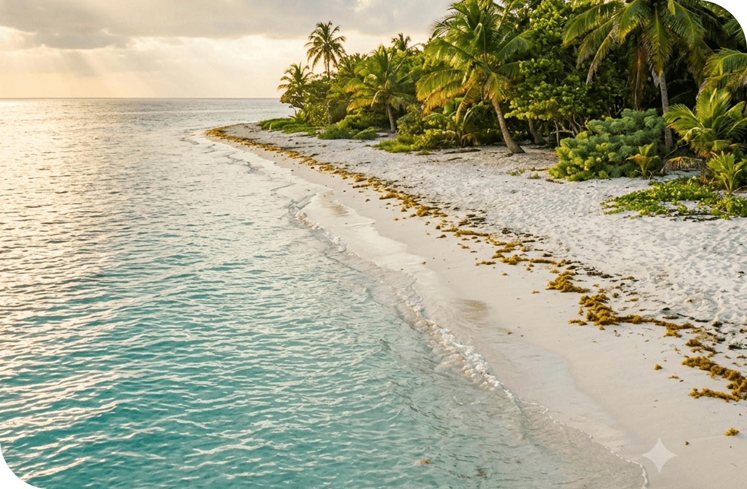 Sargassum affected coastline